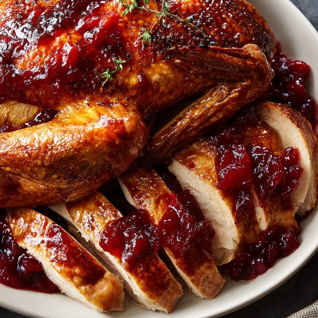 Roasted Turkey with Cranberry Glaze