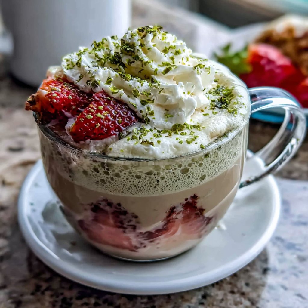 Hot Strawberry Matcha Latte