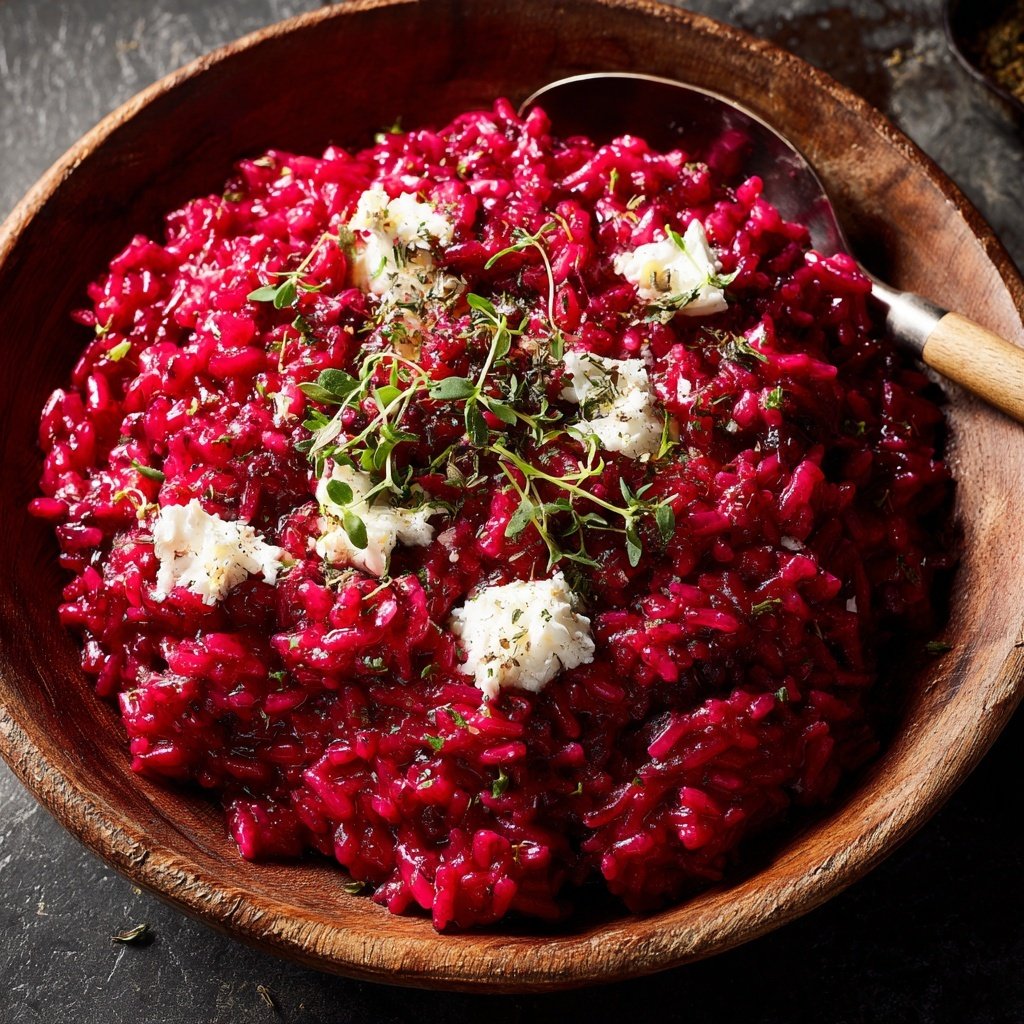 Beet Risotto with Goat Cheese