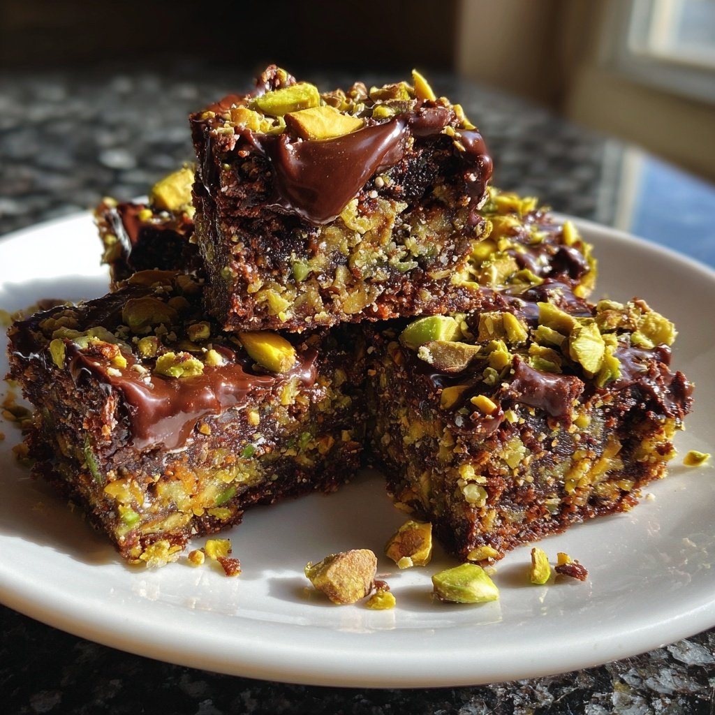 Chocolate Pistachio Coconut Squares