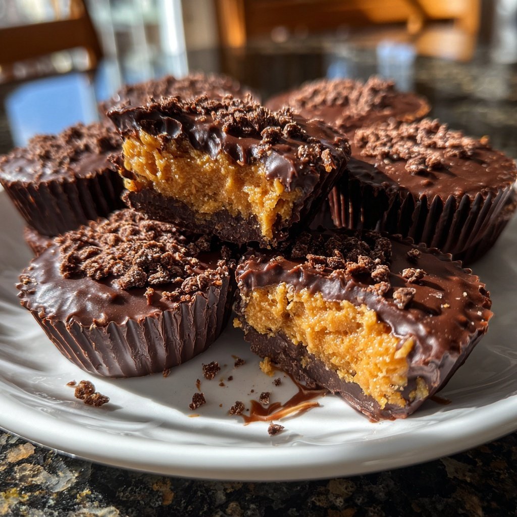 Homemade Reese’s Cups with Crispy Rice