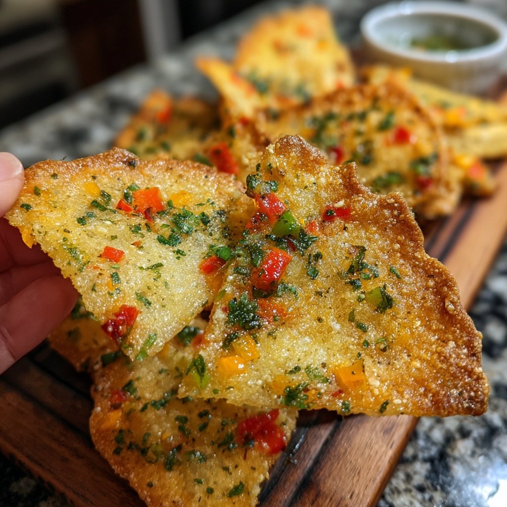 Super Bowl Crispy Veggie Flatbread Chips