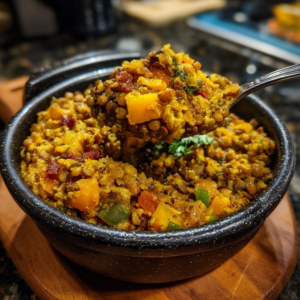 Jamaican Spiced Lentil Rice Bowl