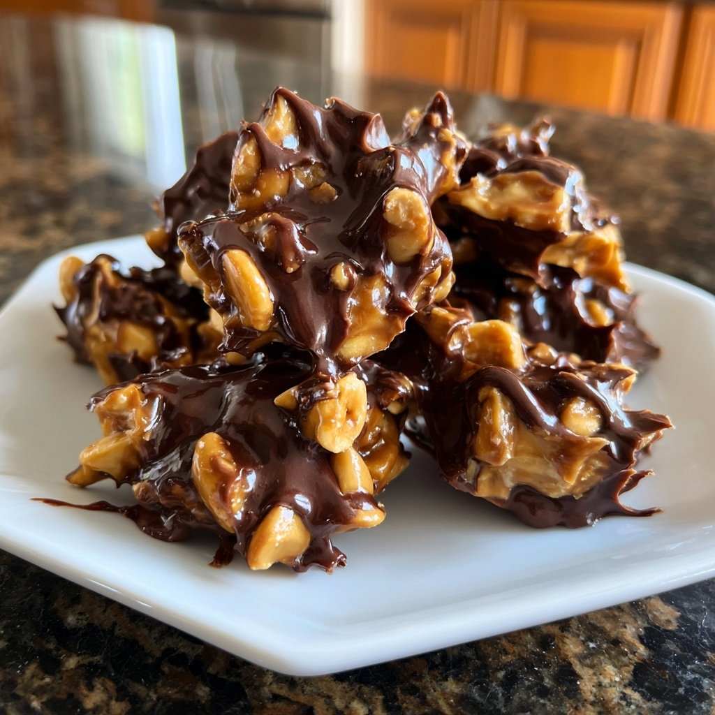 Super Bowl Desserts Chocolate Peanut Clusters