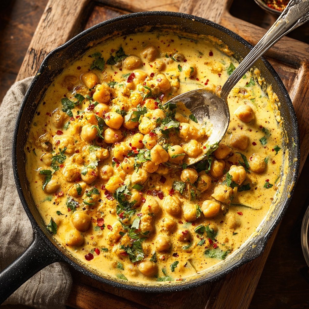 Creamy Lemon Chickpea Skillet