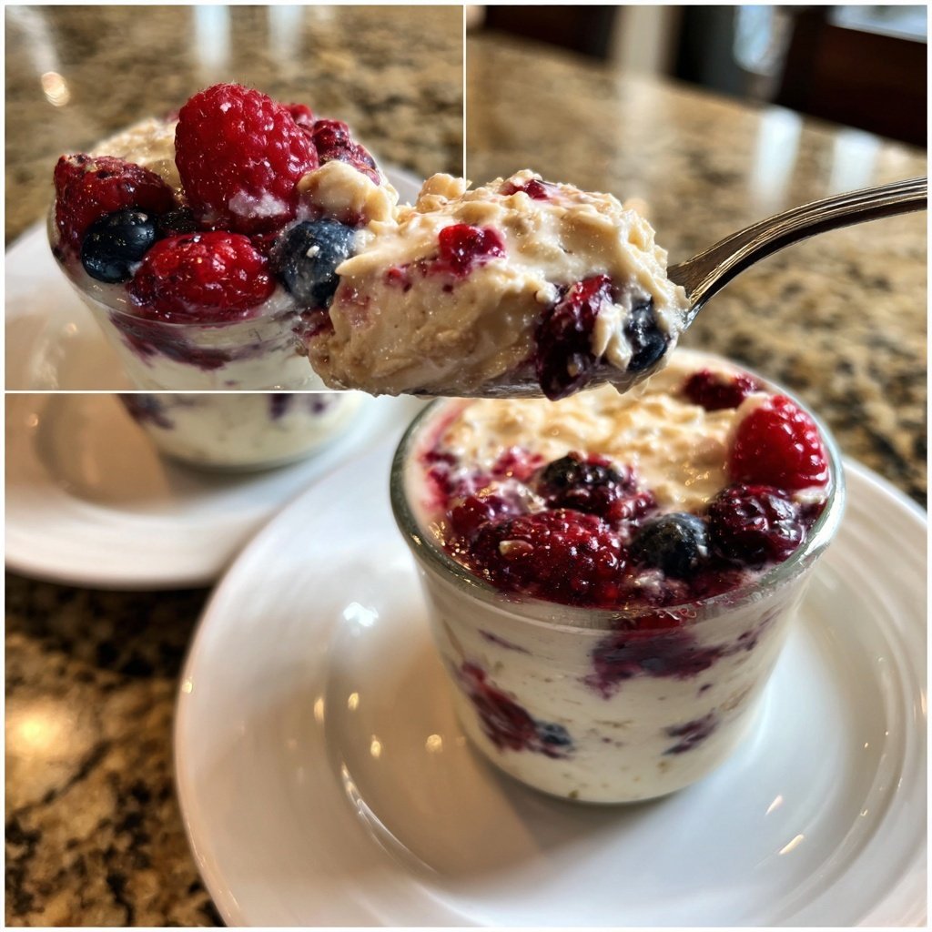 Vanilla Berry Overnight Yogurt Oats