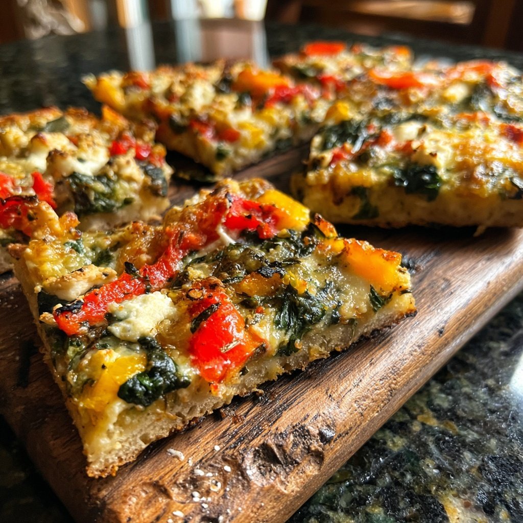 Super Bowl Food Veggie Flatbread Squares